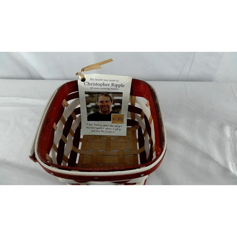 Longaberger Candy Cane Square Gift Basket Set -‎ NEW